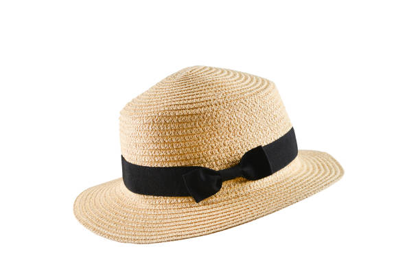 istock Straw hat with black bow isolated on white background. 1169616866
