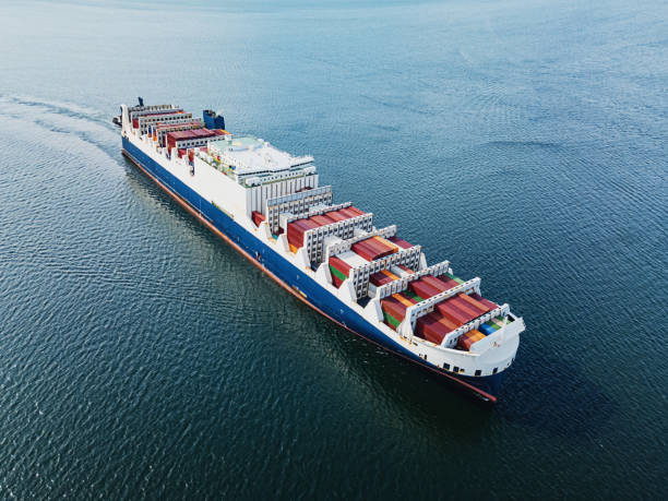 istock Aerial View of Container Ship 1169619031