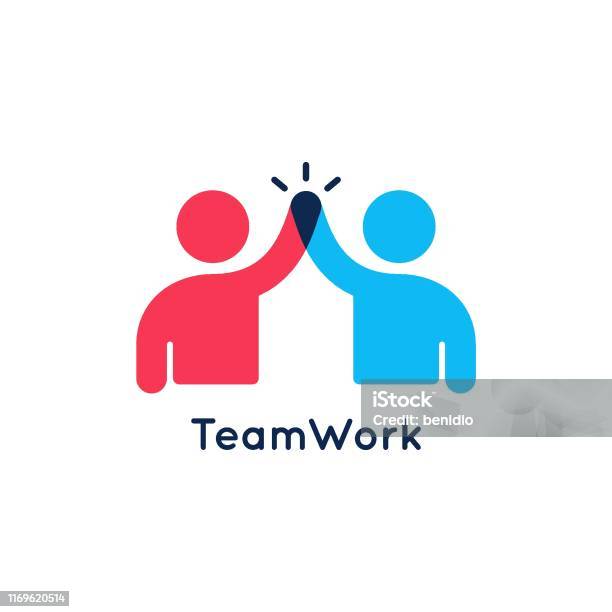 Teamwork Concept Team Work Icon On White Background - Arte vetorial de stock e mais imagens de Símbolo de ícone