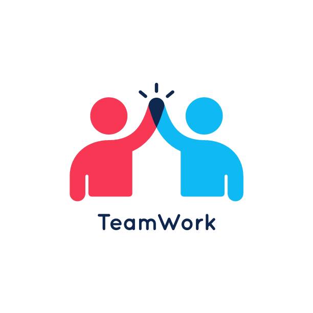 Teamwork concept . Team work icon on white background Teamwork concept . Team work icon on white background 10 eps puzzle symbols stock illustrations