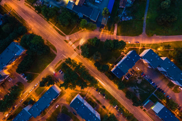 istock Flying over city area 1169629269