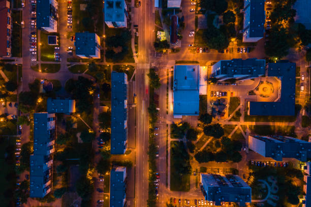 istock Flying over city area 1169629290