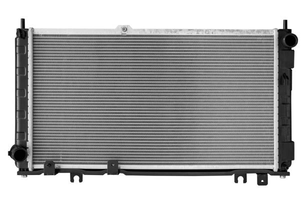 car engine cooling radiator on a white background new car engine cooling radiator on a white background dump radiator stock pictures, royalty-free photos & images