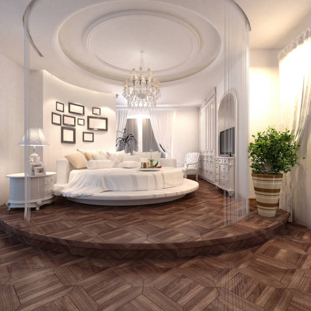 istock 3d render of luxury hotel room 1169638060