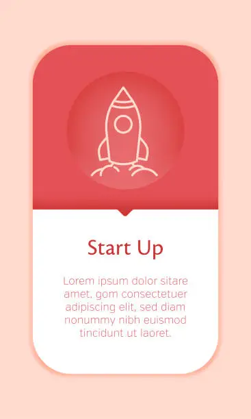Vector illustration of Business Web Banner Template with Single Start Up Icon