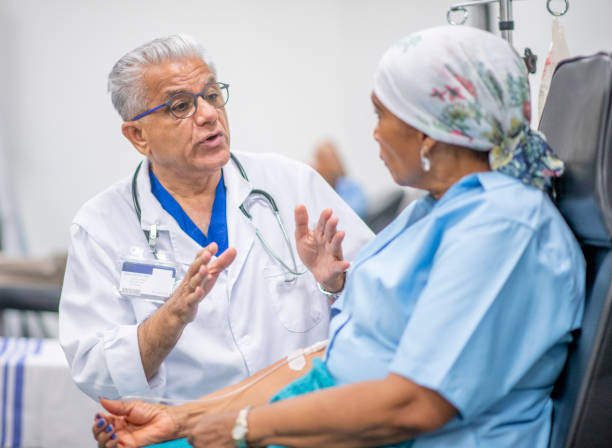 istock Cancer patient in oncology unit 1169640502