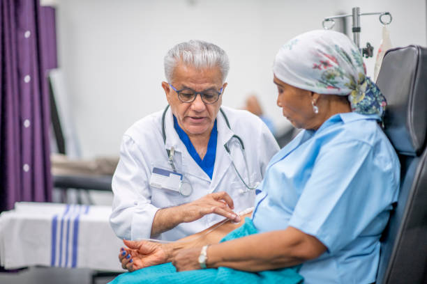 istock Cancer patient in oncology unit 1169640522