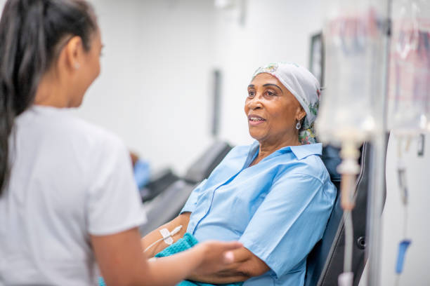 istock Cancer patient in oncology unit 1169640661