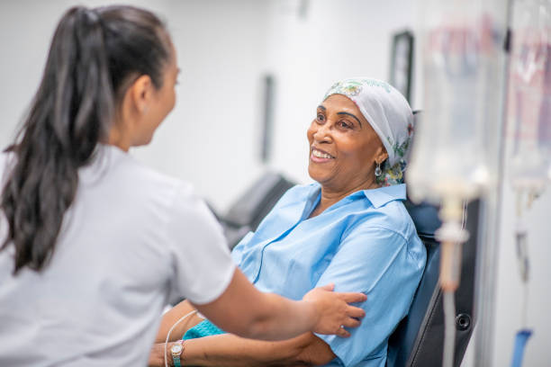 istock Cancer patient in oncology unit 1169640680