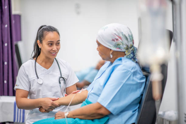istock Cancer patient in oncology unit 1169640681