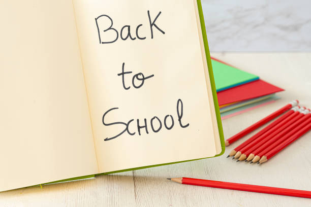 istock Pencils and notebook on a wooden table. Concept back to school. 1169641143