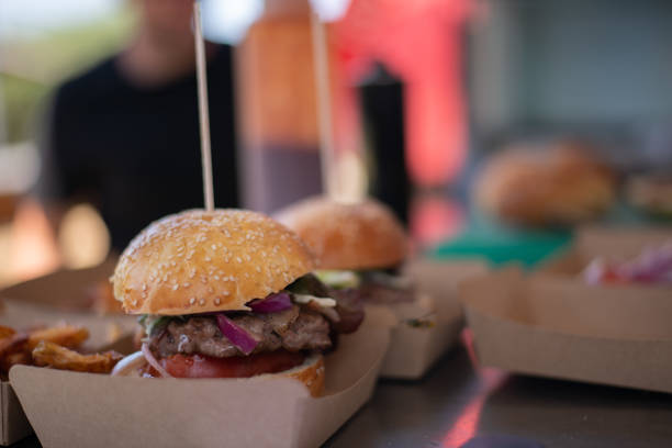 istock Coocking a Hamburger on a food truck 1169642014