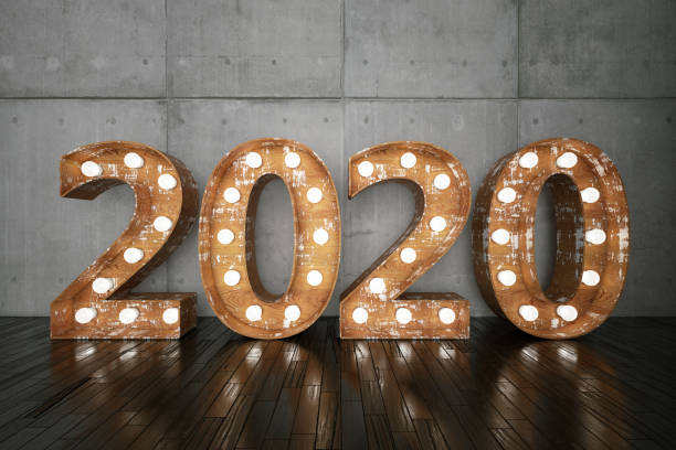 2020 Bulb Sign Against Concrete Wall