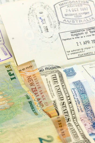 istock Visa Stamps and Foreign Currency 1169645214