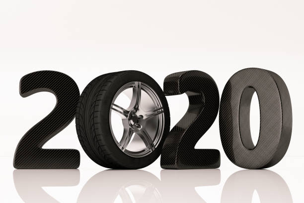 2020 Text with Tire. Car Sales Concept