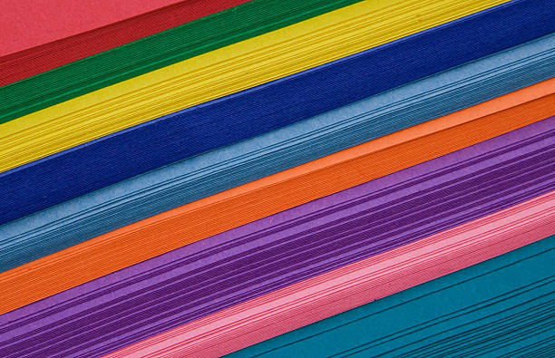 istock Diagonal Stack of Colorful Construction Paper 116965016