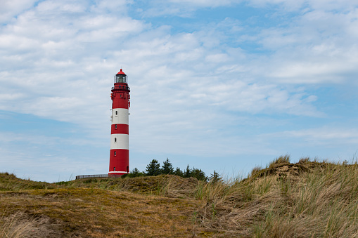 Remarcable light house of Amrum (Oomram) in Northern Germany at Northern See