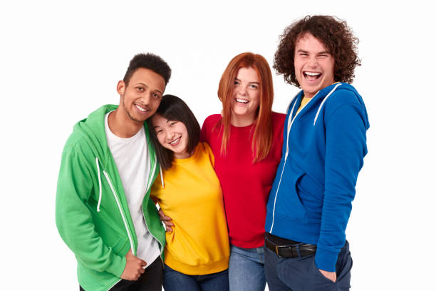 istock Multiracial friends hugging and laughing 1169656414