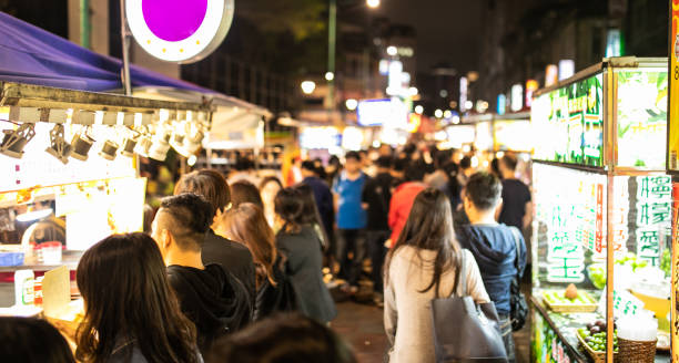 Taiwan night market A typical scene at a night market in Taipei city. night market stock pictures, royalty-free photos & images