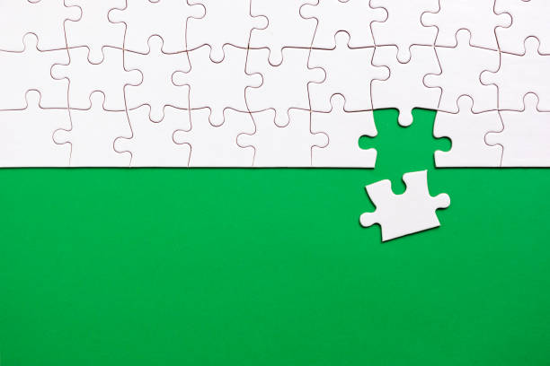 istock Last piece of white puzzle to complete a mission 1169664970