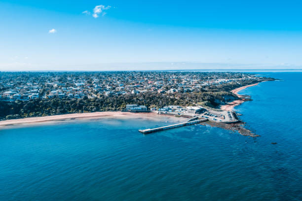 Black Rock wharf and suburb - aerial view