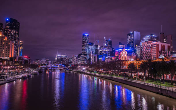 istock Melbourne cityscape at night 1169667351