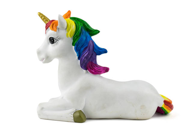 istock Figure lying unicorn isolated on white background. Trend. Minimalism. 1169669281