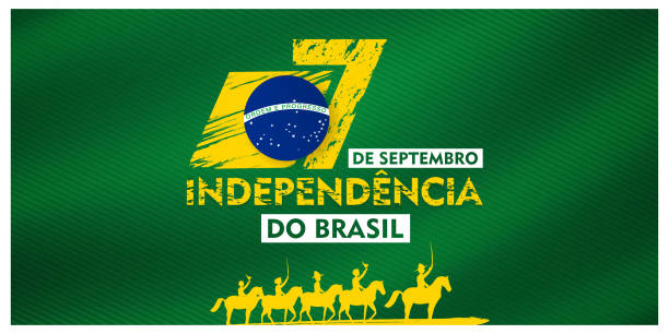 7 de setembro, independencia do 브라질, (번역 : 7 9 월, 브라질 독립 기념일), 빌보드, 포스터, 소셜 미디어, 인사말 카드 템플릿 벡터 일러스트 - 독립 stock illustrations