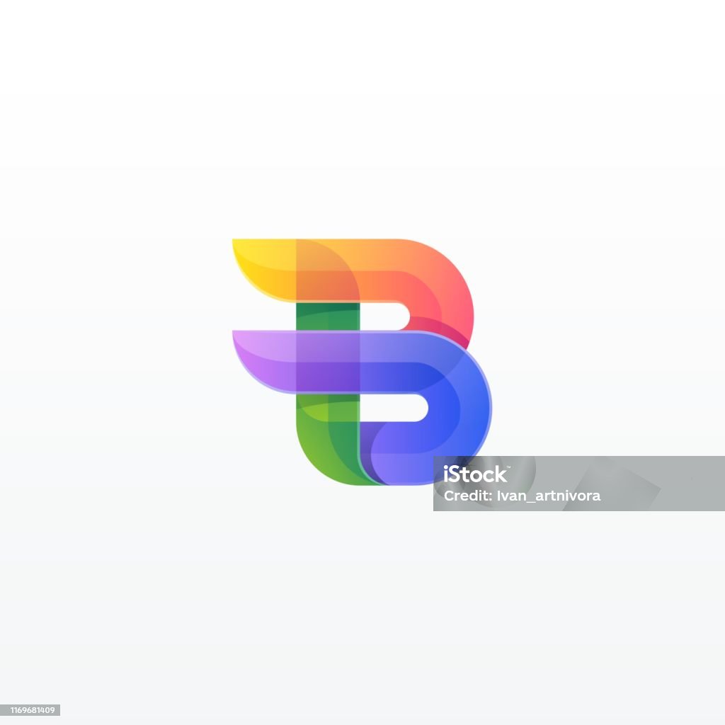 B Lettering Colorful Letter B Colorful Designs Illustration Vector Template Stock ...