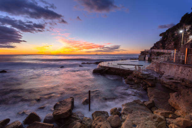 Sunrise over Bronte Beach, New South Wales, Australia.  Bronte is a suburb in Sydney's eastern Suburbs.