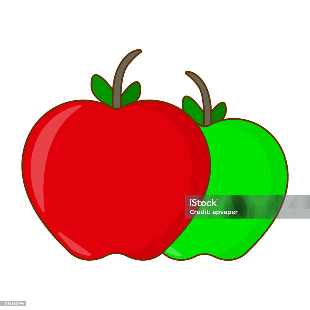 Biểu Tượng Quả Táo Xanh Và Đỏ Nhãn Khái Niệm Dễ Thương Hình Minh ...