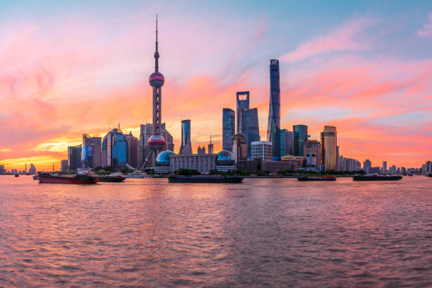 istock Shanghai skyline and modern buildings at sunrise 1169683511