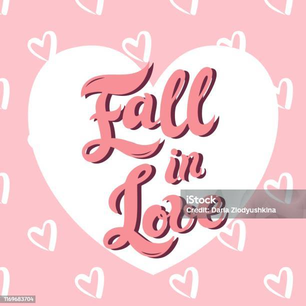 Love Fall Lettering Fall In Love Hand Drawn Lettering Stock Illustration - Download Image ...