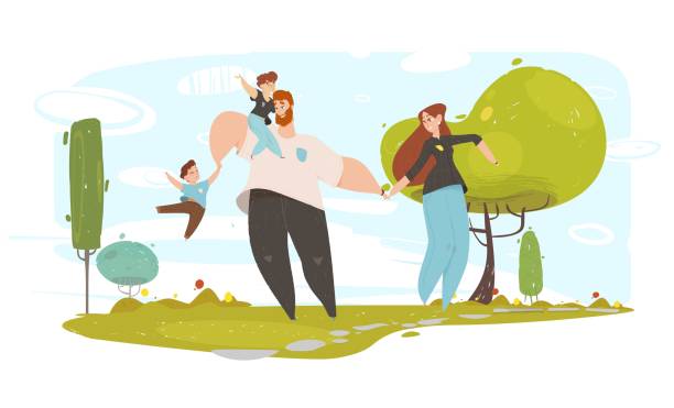 istock Lovely Craft Family and Happiness Illustration 1169691336