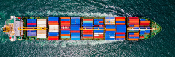 istock Container Ship Vessel Cargo Carrier. import export logistic and export products worldwide 1169693269