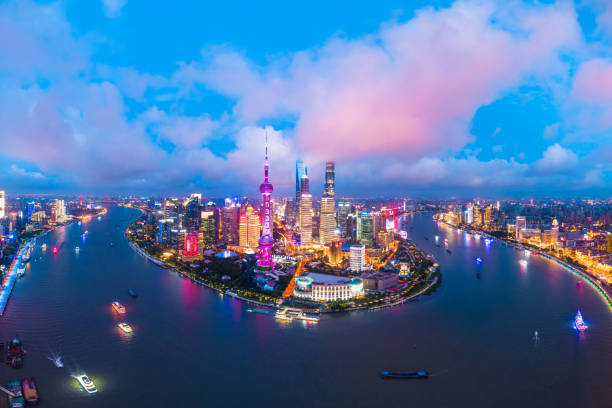 istock shanghai skyline panoramic view at night. 1169693677