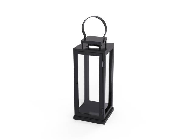 istock Beautiful modern lantern on isolated white background, 3d illustration 1169694485