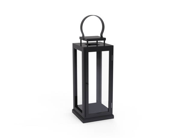istock Beautiful modern lantern on isolated white background, 3d illustration 1169694518