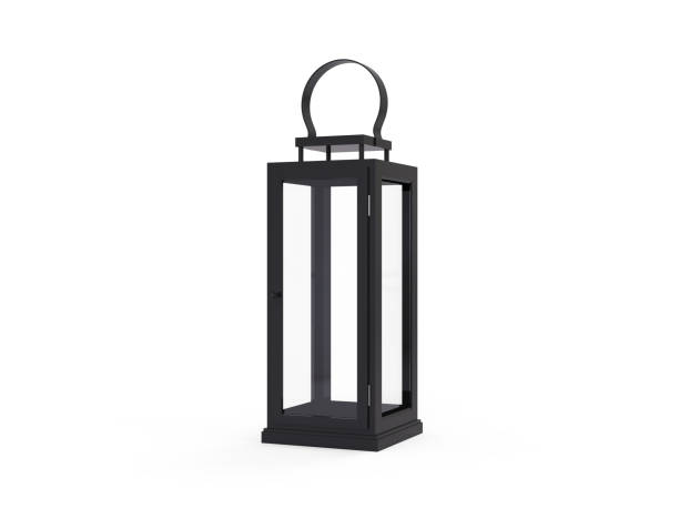 istock Beautiful modern lantern on isolated white background, 3d illustration 1169694519