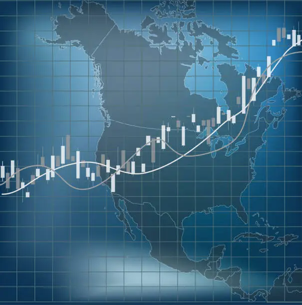Vector illustration of North America Finance and Economy