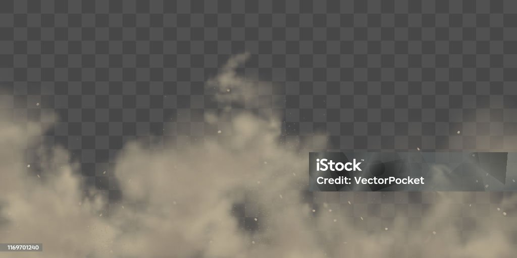 Collected Dust Vector Dust Cloud With Soil Particles Realistic Vector Stock Illustration ...