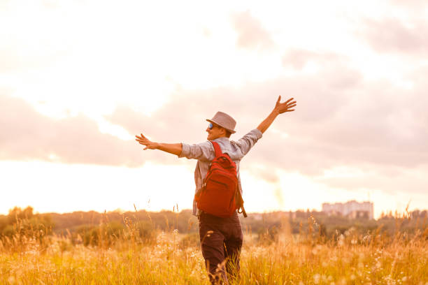 istock Portrait of handsome Male Hiker and Backpack 1169701677
