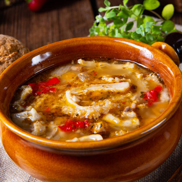 istock Rustic Spicy tripe soup with red paprika. 1169706584
