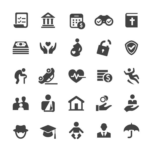 Life Insurance Icons - Smart Series Life Insurance, finance clipart stock illustrations
