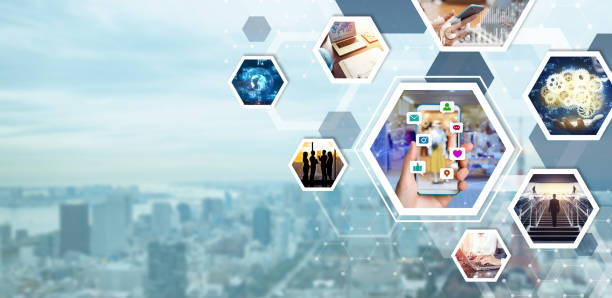 istock Business and communication concept. Advertising banner design template. 1169711556