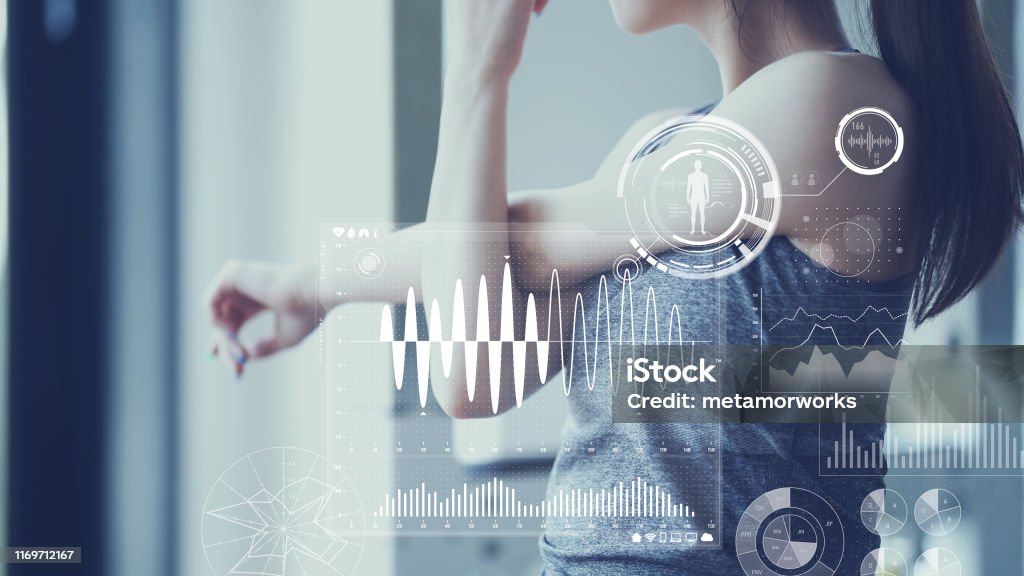 Gezondheidszorg technologie concept. Vitale teken detectie. - Royalty-free Gezonde levensstijl Stockfoto Gezondheidszorg technologie concept. Vitale teken detectie. - Royalty-free Gezonde levensstijl Stockfoto