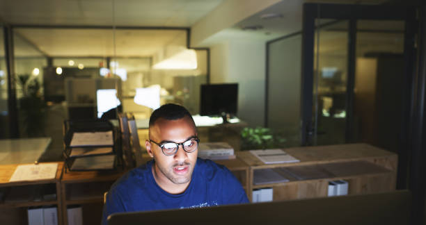 istock Working throughout the night to turn his dreams into reality 1169712553