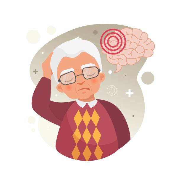 Vector Illustration Of A Old Man Holds His Head Stock Illustration -  Download Image Now - Stroke - Illness, Accidents and Disasters, Cartoon -  iStock