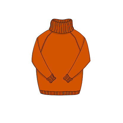 Ilustración de Suéter Rojo Naranja De Dibujos Animados Acogedor Jersey De Punto Jersey Para El Clima Frío Objeto Aislado Sobre Fondo y más Vectores Libres de Derechos de Acogedor -