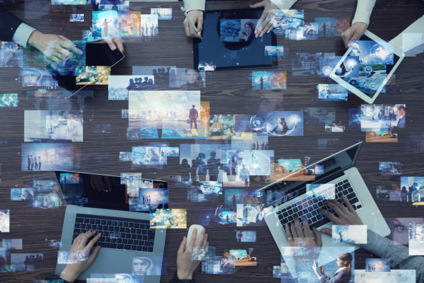 istock Social networking service concept. Streaming video. Video library. 1169722505